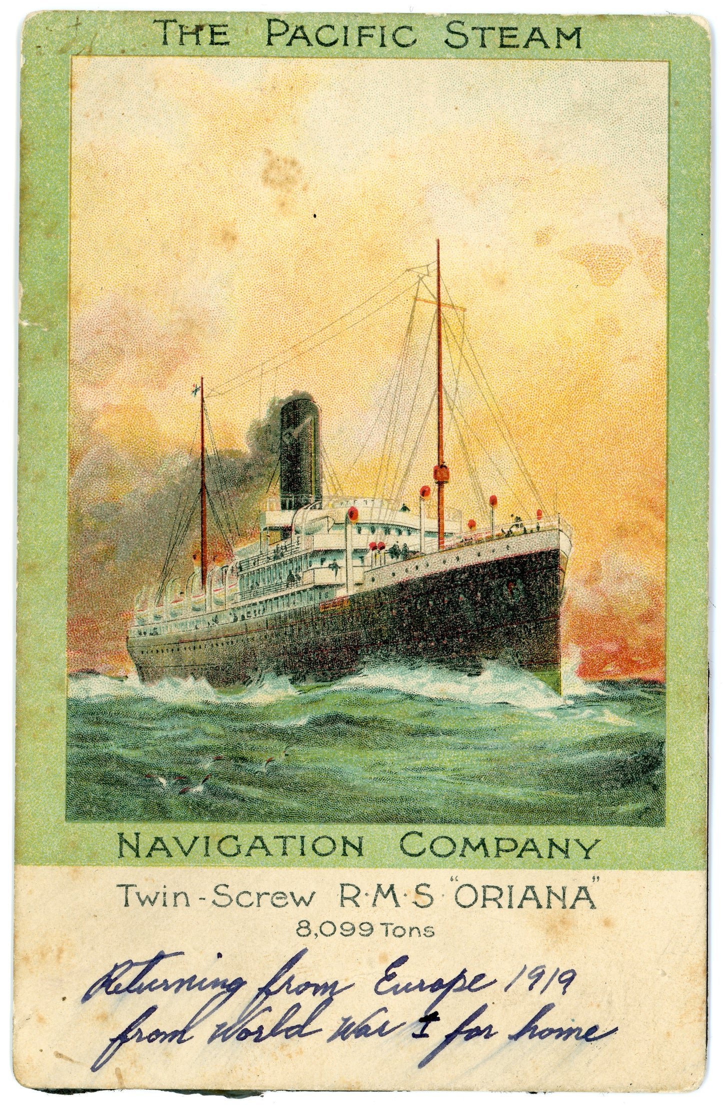 The Pacific Steam Navigation Co. "RMS Oriana"