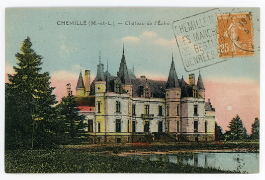 Chateau de L'Echo Vintage Postcard Canvas: Historic French Art (1910-1920)