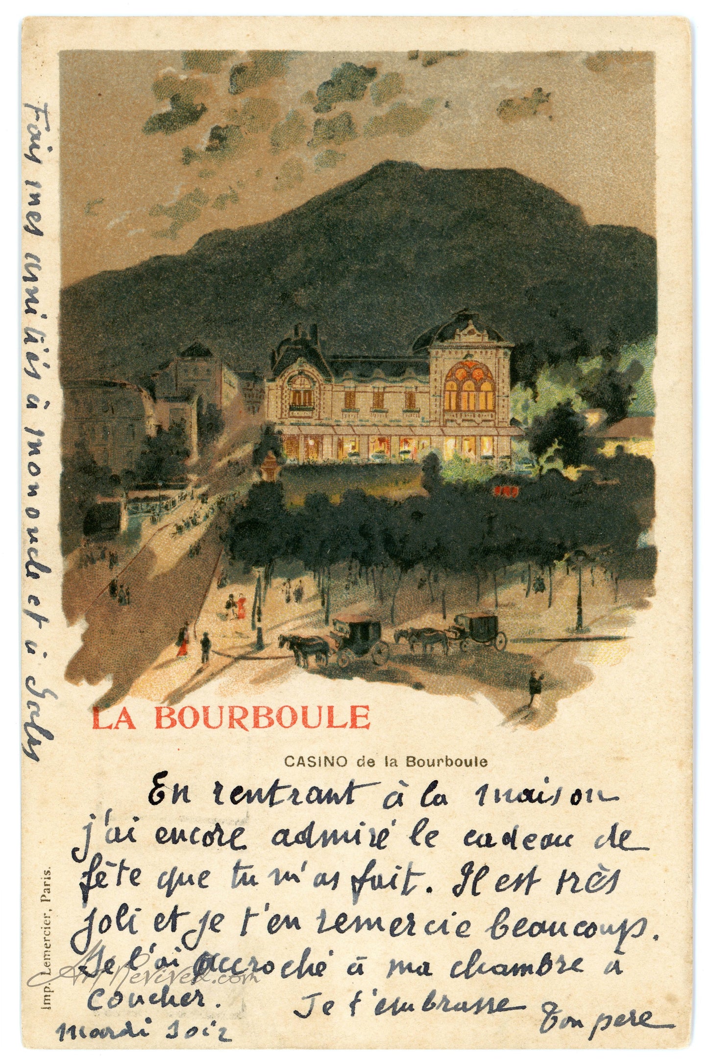 Casino-La Bourboule personal message on the bottom