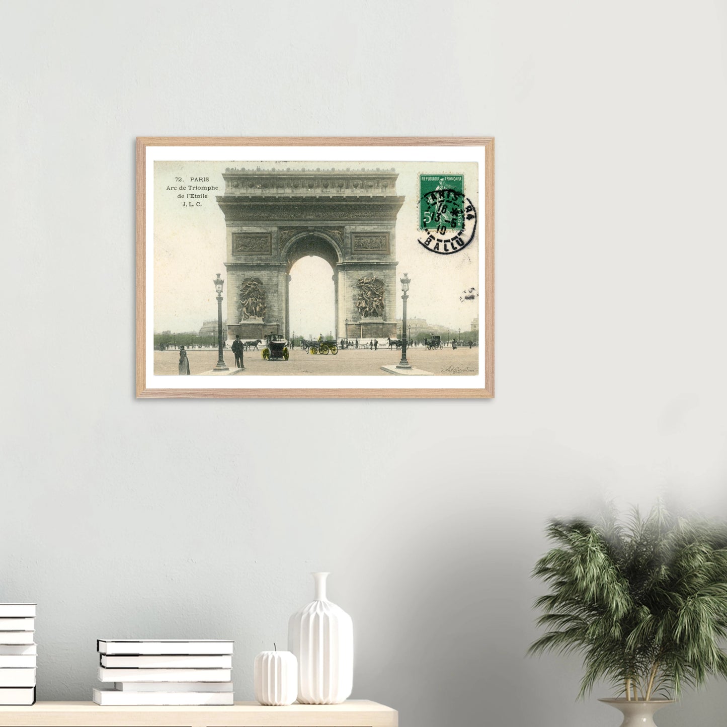 Colorized Arc de Triomphe & Horse-Drawn Carriages (1910) – Wall Art