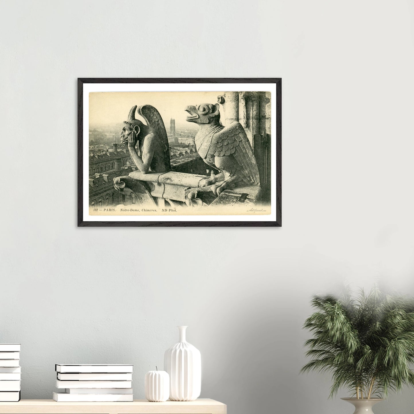 Notre Dame Gargoyle & Paris View (1900-1910) – Wall Art