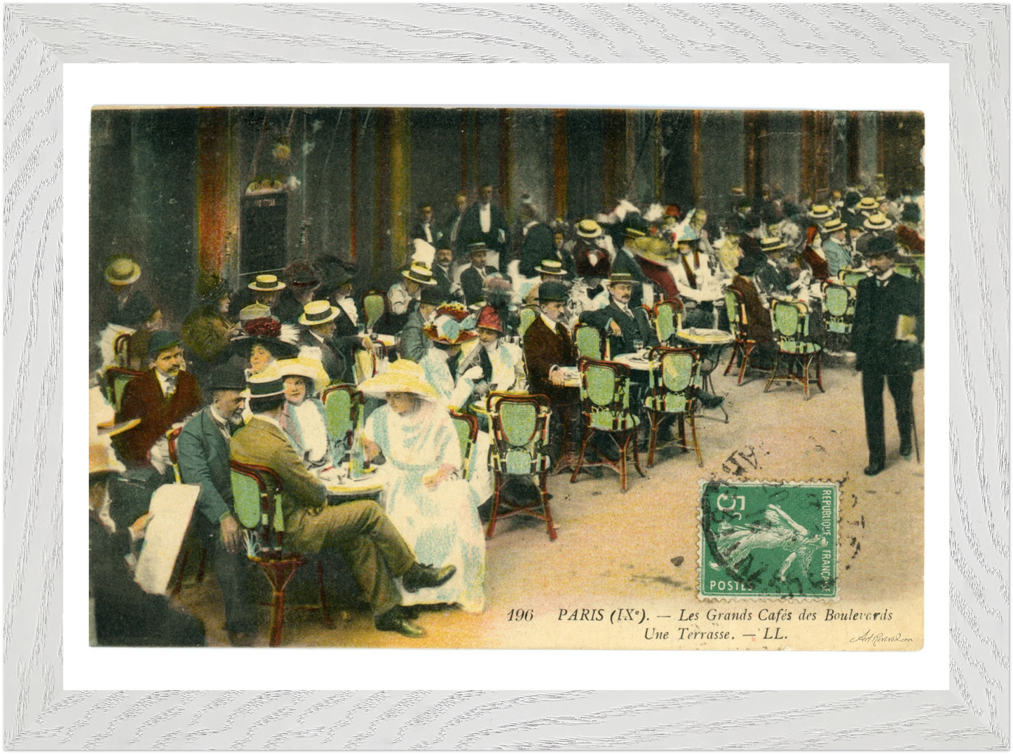 Colorized Café Les Grands Scene (1910) – Wall Art