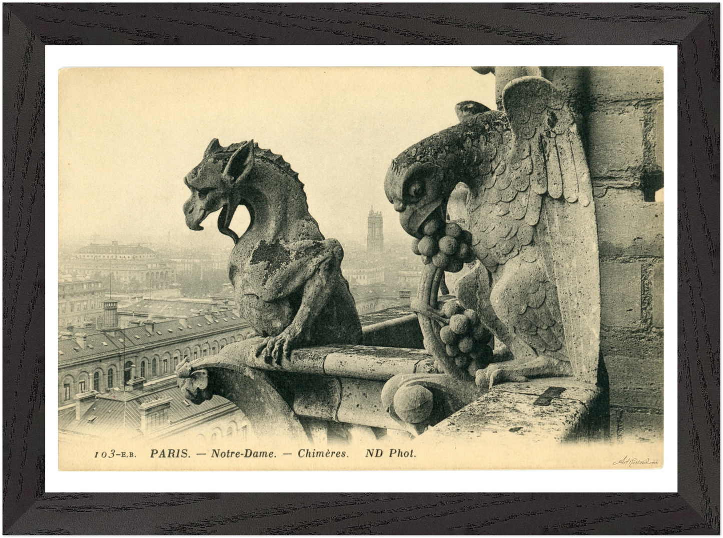 1900s Notre Dame Gargoyles - Iconic Parisian Guardians – Wall Art