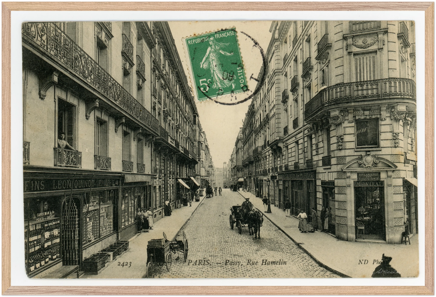 Cobblestone Street in Passy Neighborhood (1909) – Wall Art