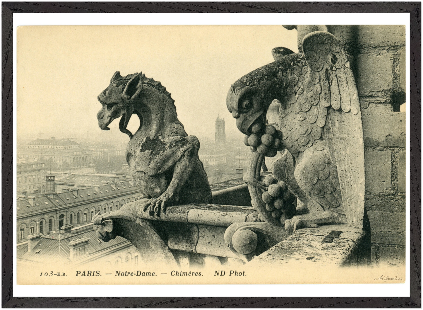 1900s Notre Dame Gargoyles - Iconic Parisian Guardians – Wall Art