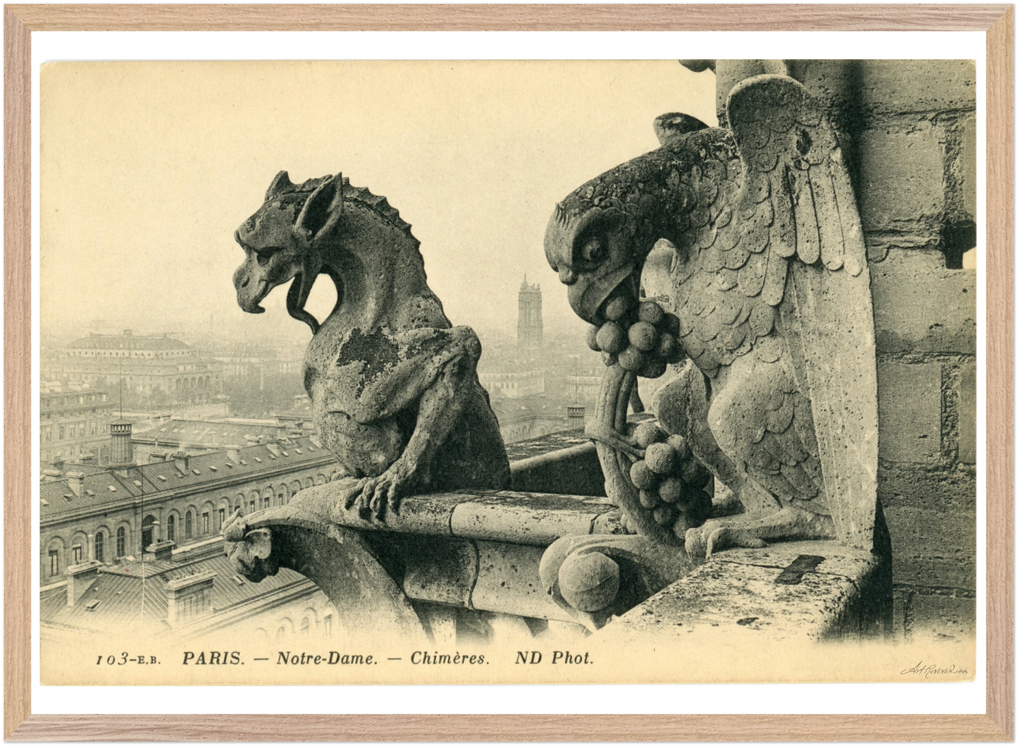 1900s Notre Dame Gargoyles - Iconic Parisian Guardians – Wall Art