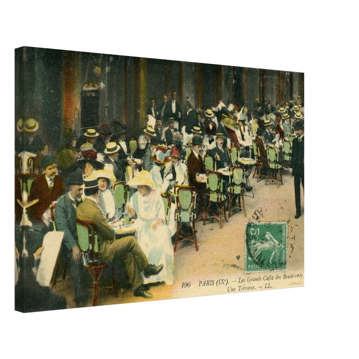 Colorized Café Les Grands Scene (1910) – Wall Art