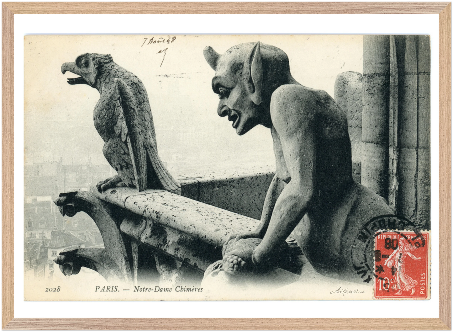 Menacing Gargoyles on Notre Dame (Unused 1900-1910) – Wall Art