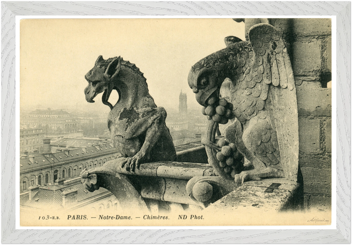 1900s Notre Dame Gargoyles - Iconic Parisian Guardians – Wall Art