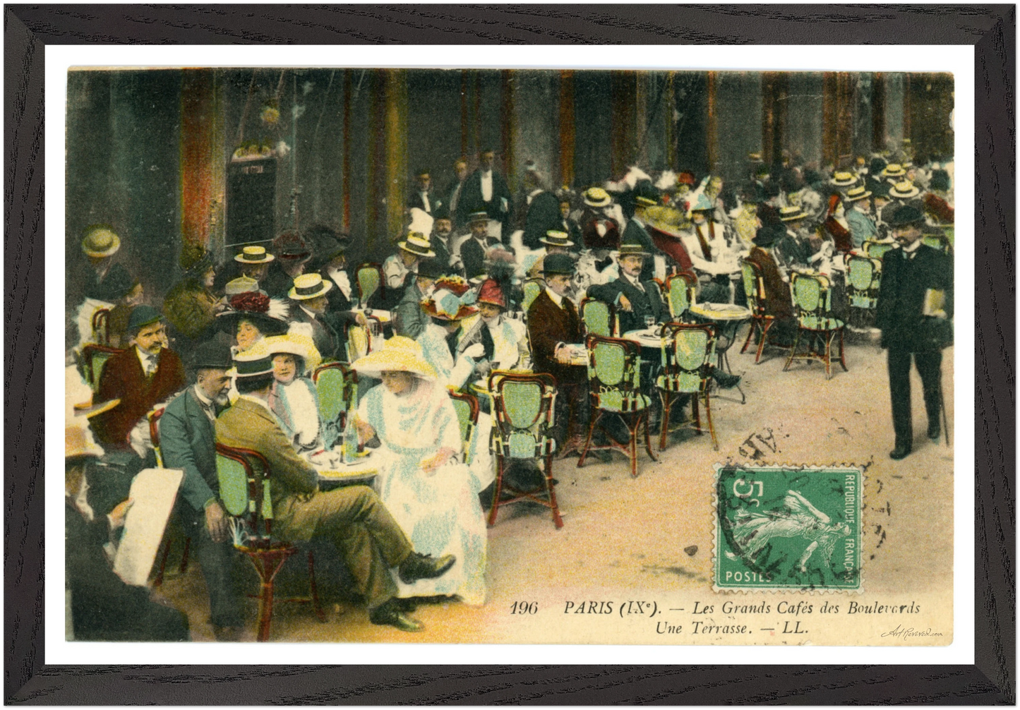 Colorized Café Les Grands Scene (1910) – Wall Art