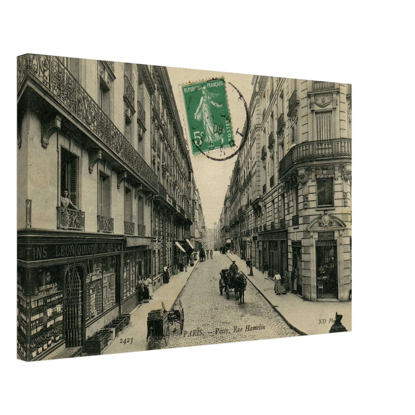 Cobblestone Street in Passy Neighborhood (1909) – Wall Art