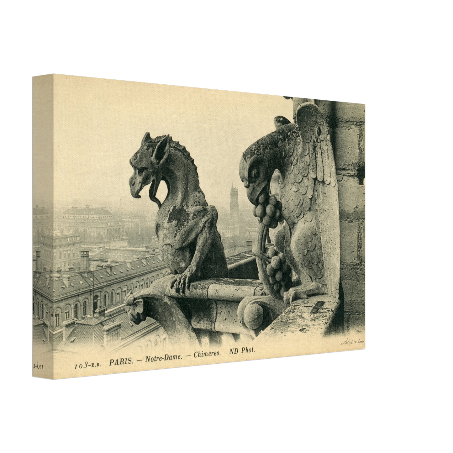 1900s Notre Dame Gargoyles - Iconic Parisian Guardians – Wall Art