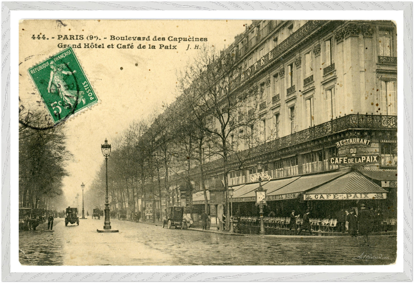 Rainy Morning at Café de la Paix (1911) – Wall Art