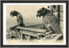 Paris Pair of Gargoyles on Notre Dame Overlooking the City (1900-1910) – Wall Art