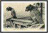 Paris Pair of Gargoyles on Notre Dame Overlooking the City (1900-1910) – Wall Art