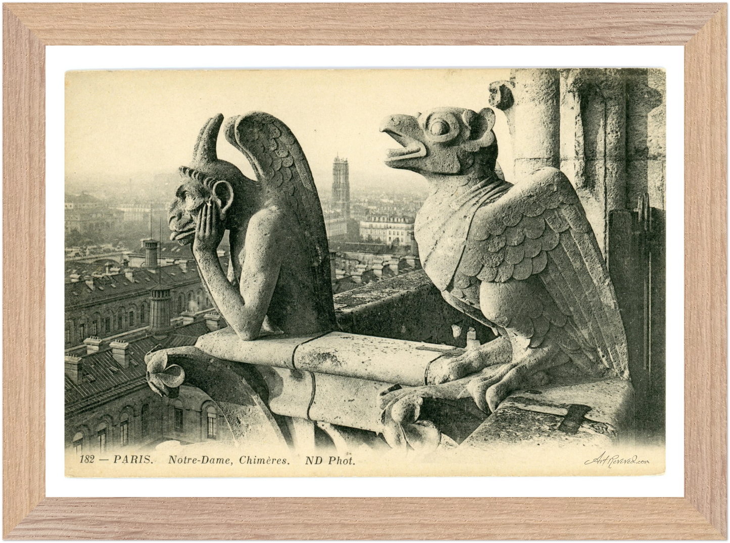 Notre Dame Gargoyle & Paris View (1900-1910) – Wall Art