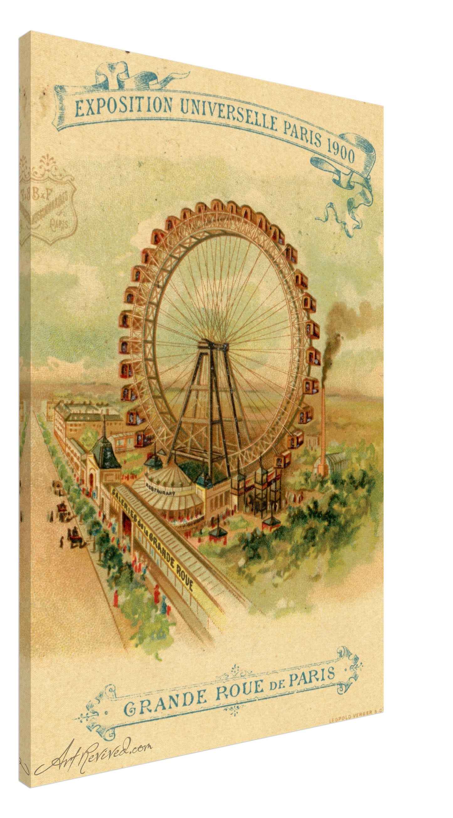 Vintage Exposition Universelle Paris 1900 Wall Art Canvas (Mailed 03-07-1908)