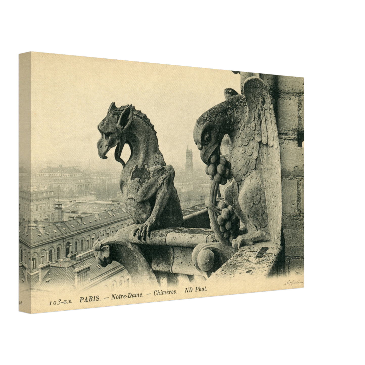 1900s Notre Dame Gargoyles - Iconic Parisian Guardians – Wall Art