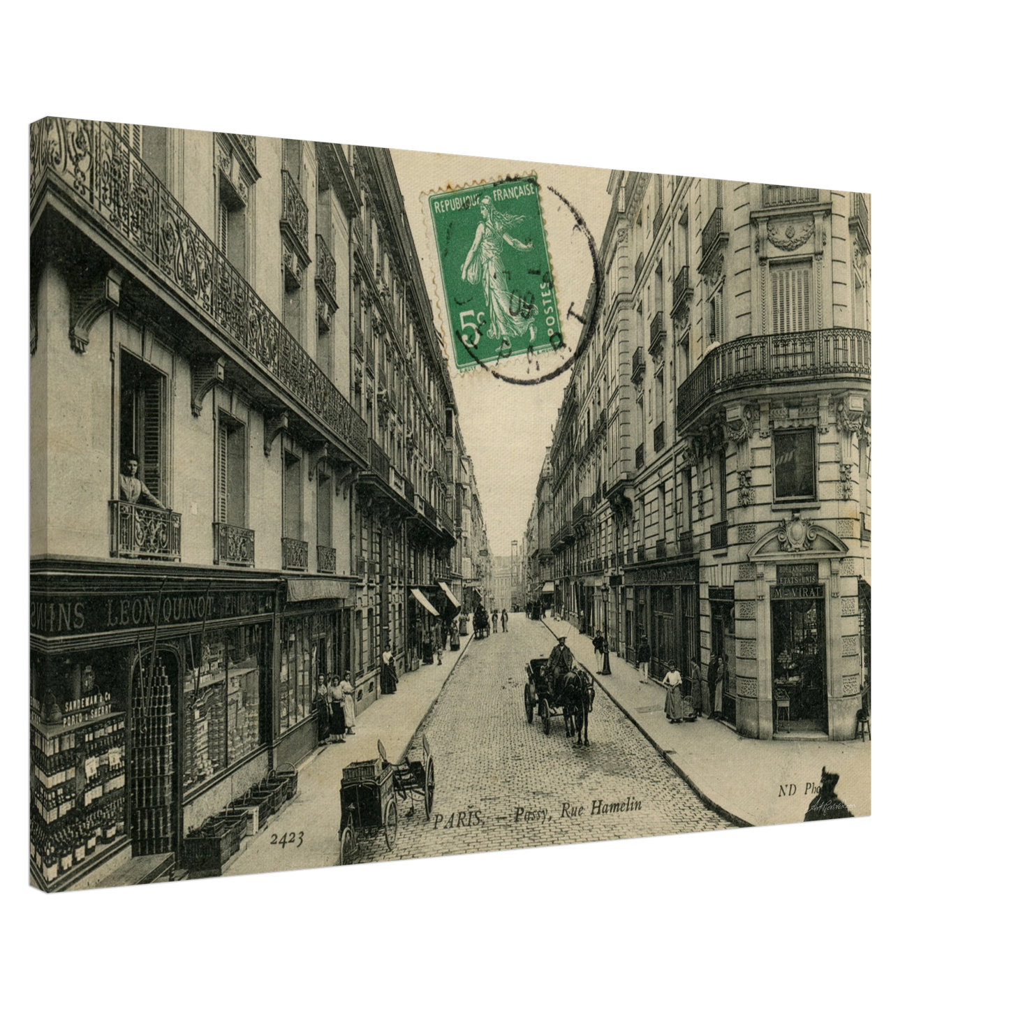 Cobblestone Street in Passy Neighborhood (1909) – Wall Art