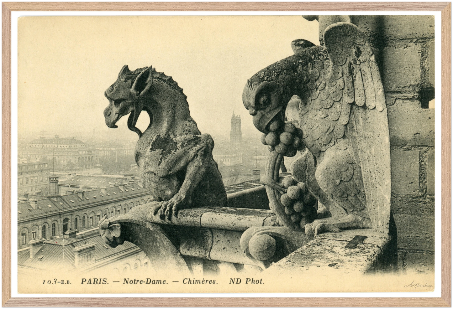 1900s Notre Dame Gargoyles - Iconic Parisian Guardians – Wall Art