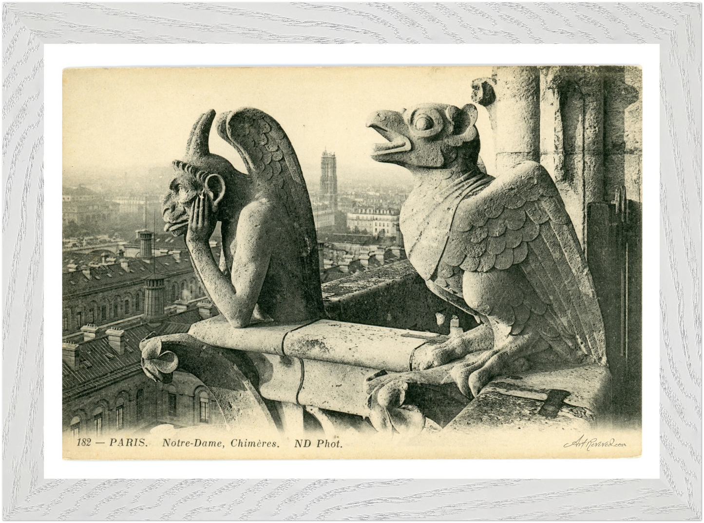 Notre Dame Gargoyle & Paris View (1900-1910) – Wall Art