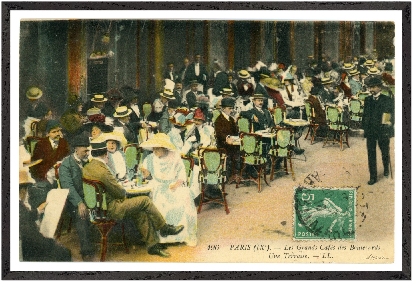 Colorized Café Les Grands Scene (1910) – Wall Art