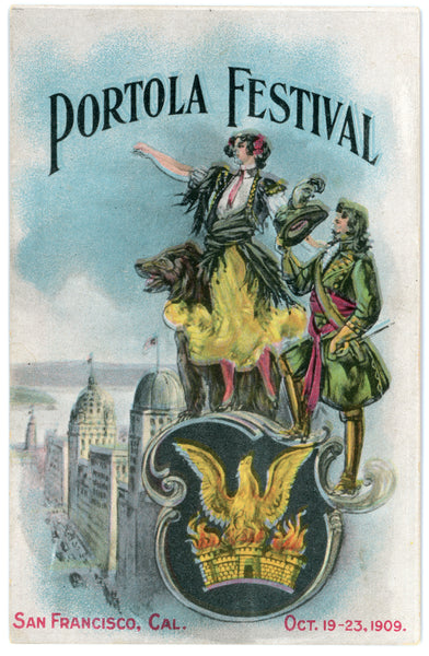 Portola Festival San Francisco October 1910 Vintage Wall Art Canvas (Unused 1909)