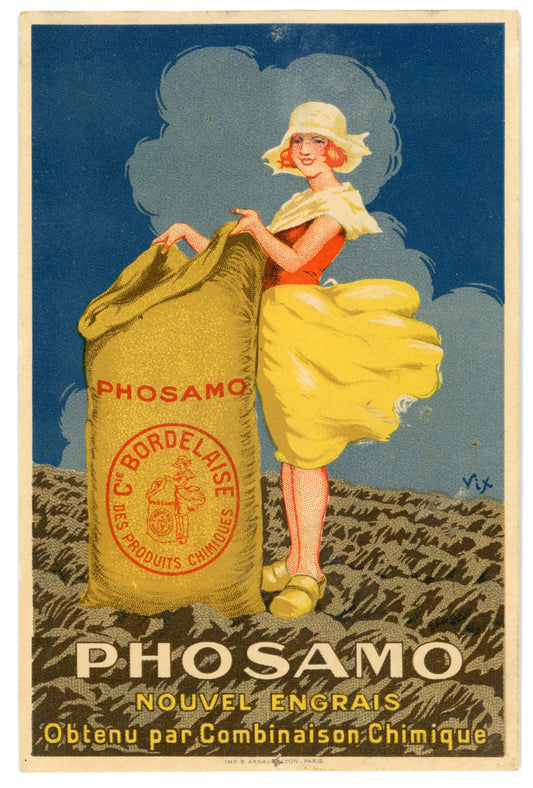 Vintage Wall Art Canvas - Phosamo Fertilizer Advert (Unused 1920)