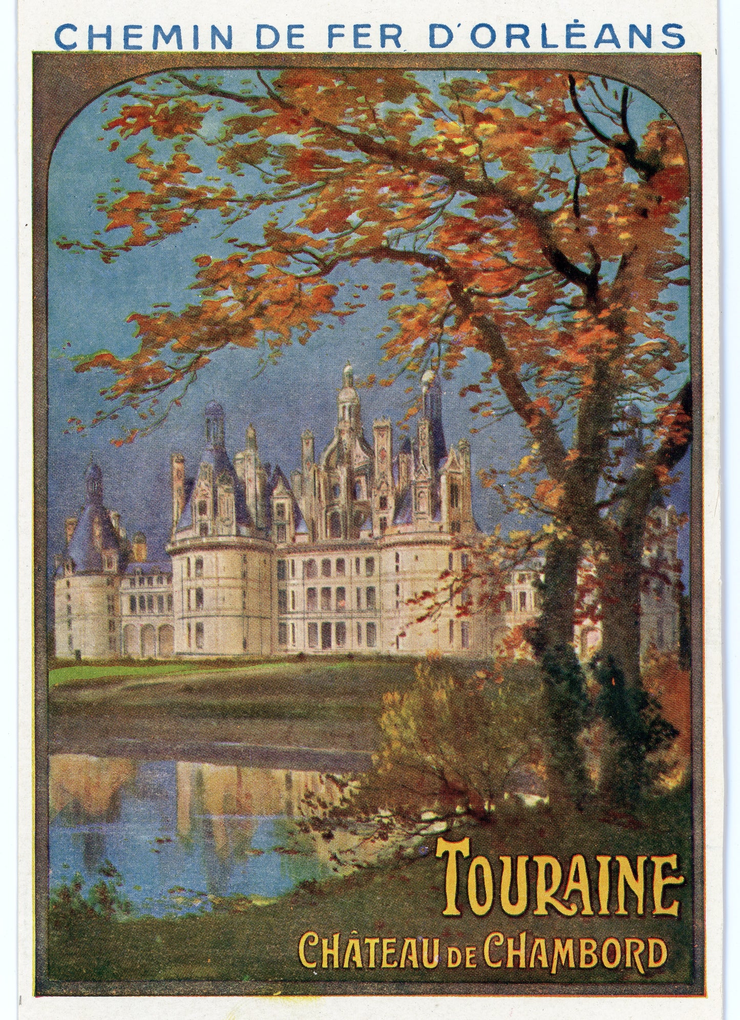 Vintage Wall Art Canvas - Chemin de Fer l'Orleans Chateau de Chambord (1900-1910)