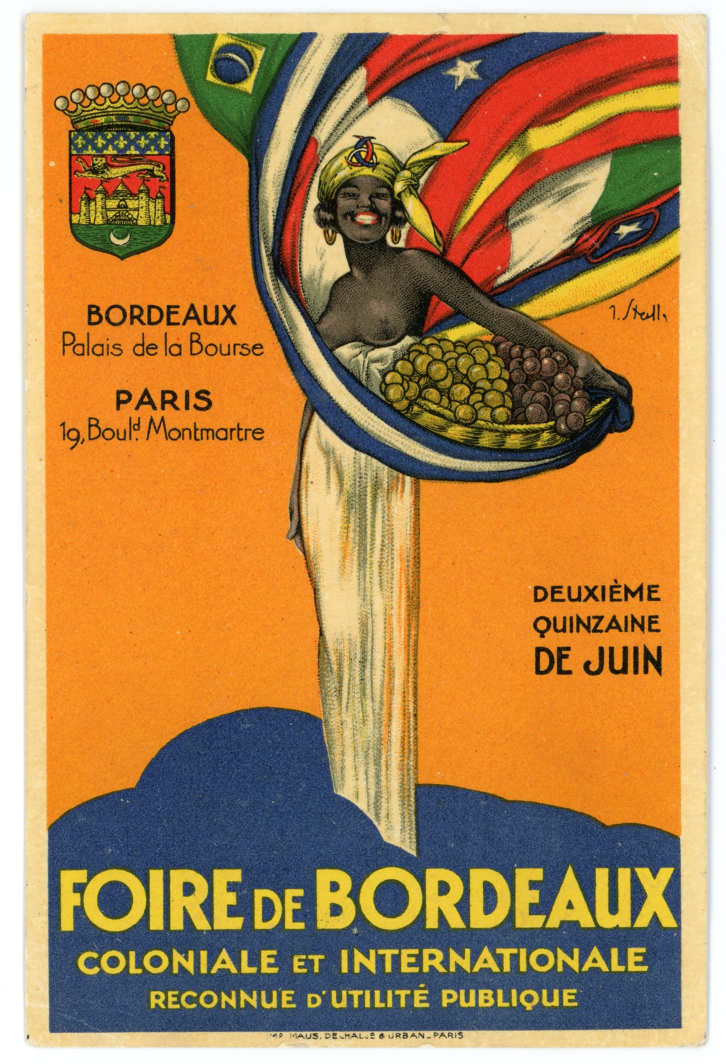 Vintage Wall Art Canvas - Foire de Bordeaux (06-15-1932)