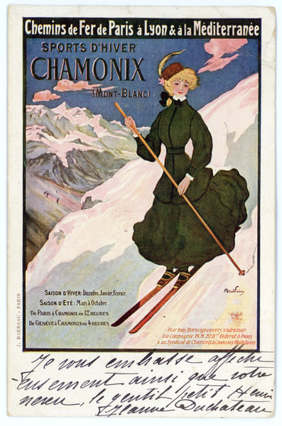 Vintage Wall Art Canvas - Chemin de Fer Chamonix (11-07-1907)