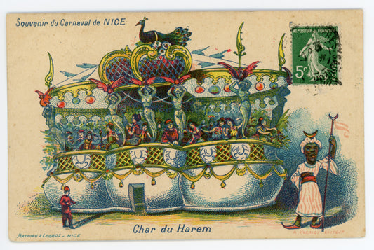 Vintage Wall Art Canvas - Harem Chariot (Mailed 1917)