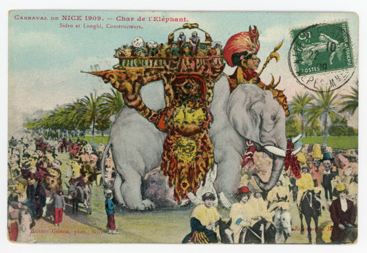 Vintage Wall Art Canvas - Chariot of the Elephant (Mailed 02-22-1909)