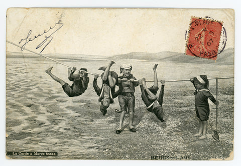 Berck plage-The rope at low tide