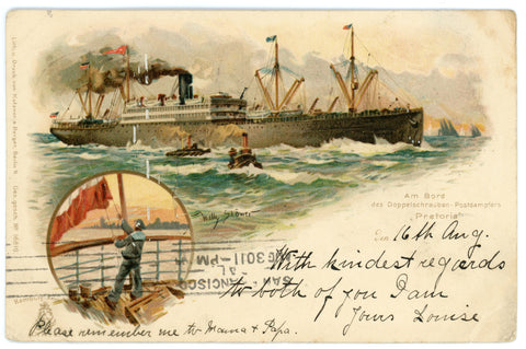 Hamburg-Amerika line "Pretoria" 08-16-1899