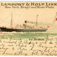 Vintage Wall Art Canvas - Lamport & Holt Line SS Byron (Mailed 11-19-1902)