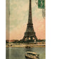 Vintage Eiffel Tower Wall Art Canvas: 1914 Lithograph (06-02-1914)