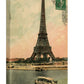 Vintage Eiffel Tower Wall Art Canvas: 1914 Lithograph (06-02-1914)