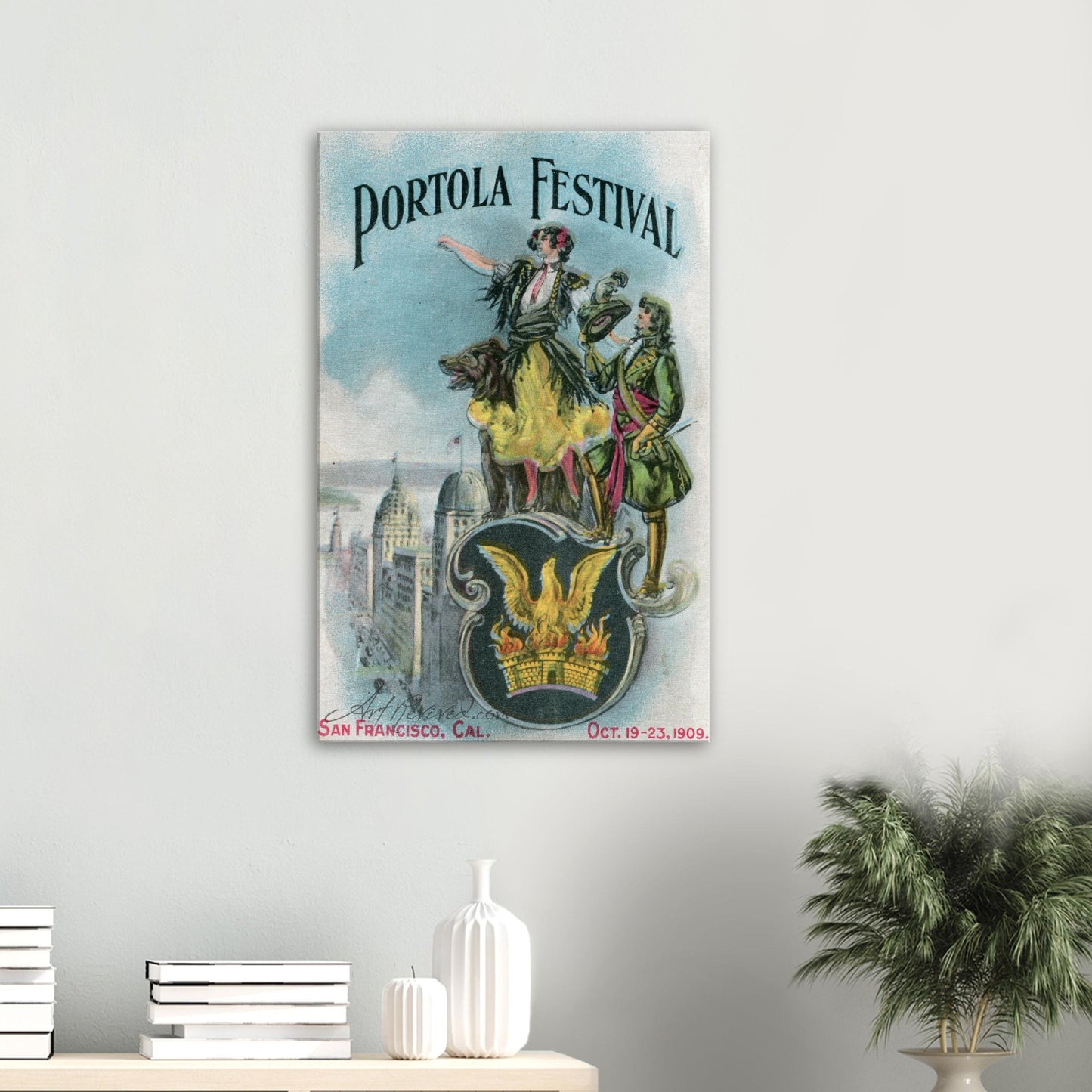 Portola Festival San Francisco October 1910 Vintage Wall Art Canvas (Unused 1909)