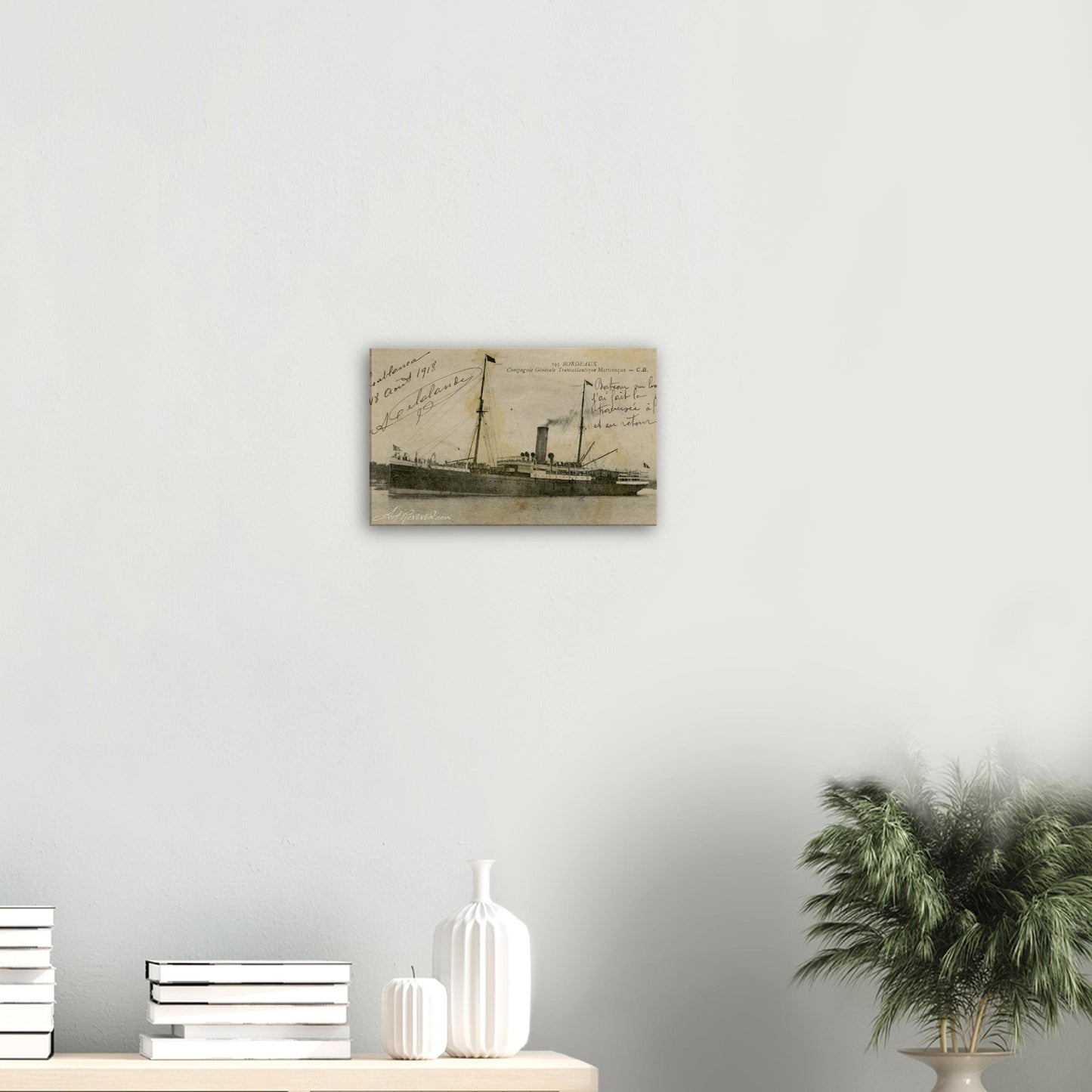 Vintage Wall Art Canvas - Steamship Bordeaux (08-18-1918)