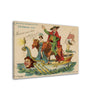 Vintage Wall Art Canvas - 33rd Carnaval de Nice: Man Riding Two Steers (Mailed 03-29-1905)