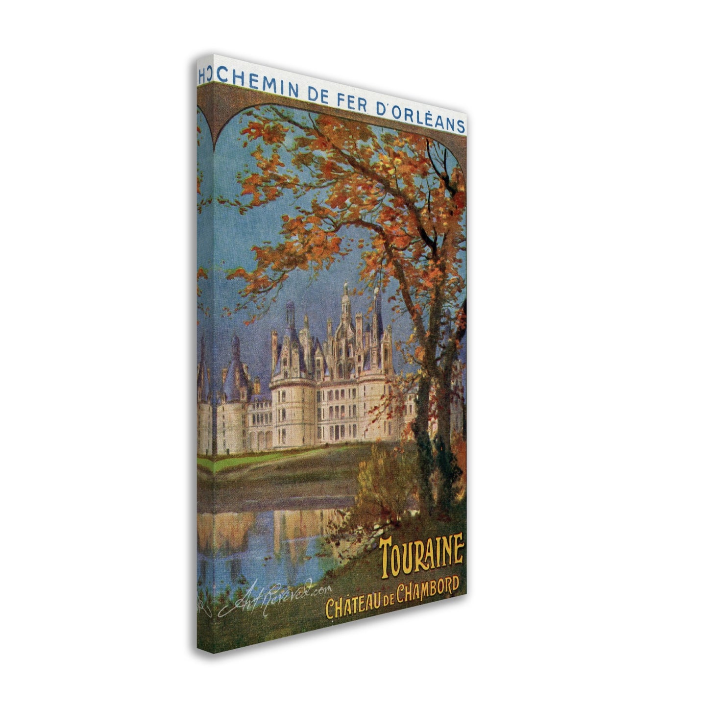 Vintage Wall Art Canvas - Chemin de Fer l'Orleans Chateau de Chambord (1900-1910)