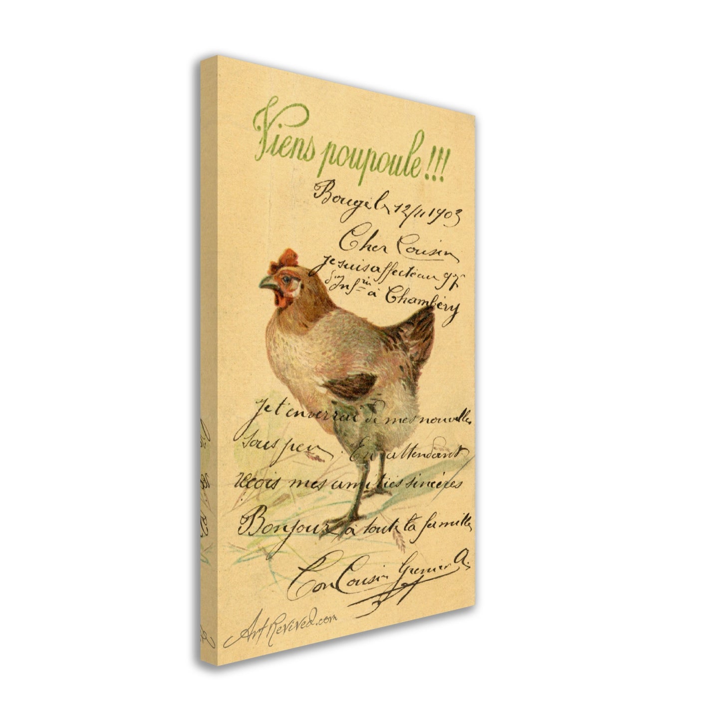 Vintage Wall Art Canvas - Hen Come Chick (11-12-1903)