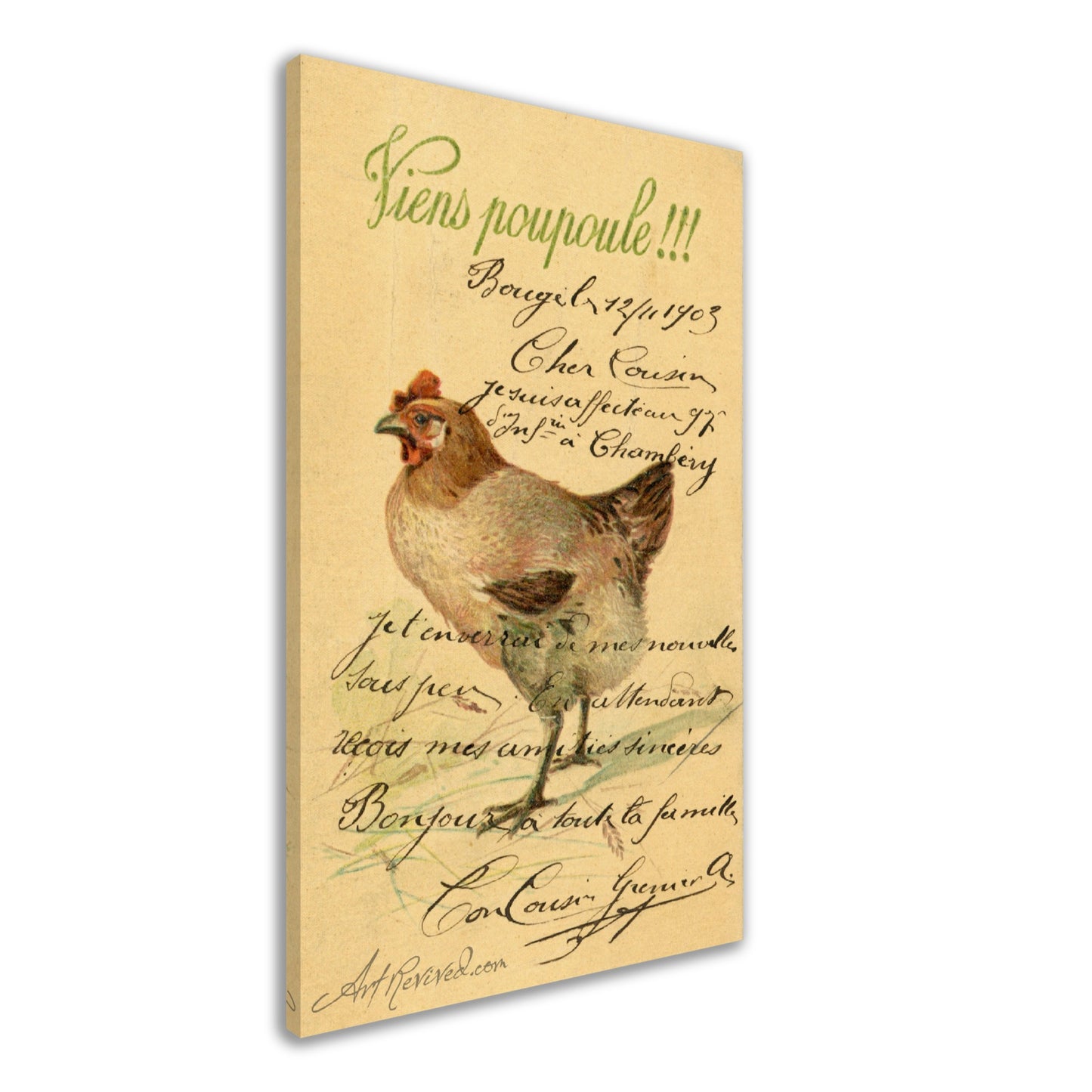 Vintage Wall Art Canvas - Hen Come Chick (11-12-1903)