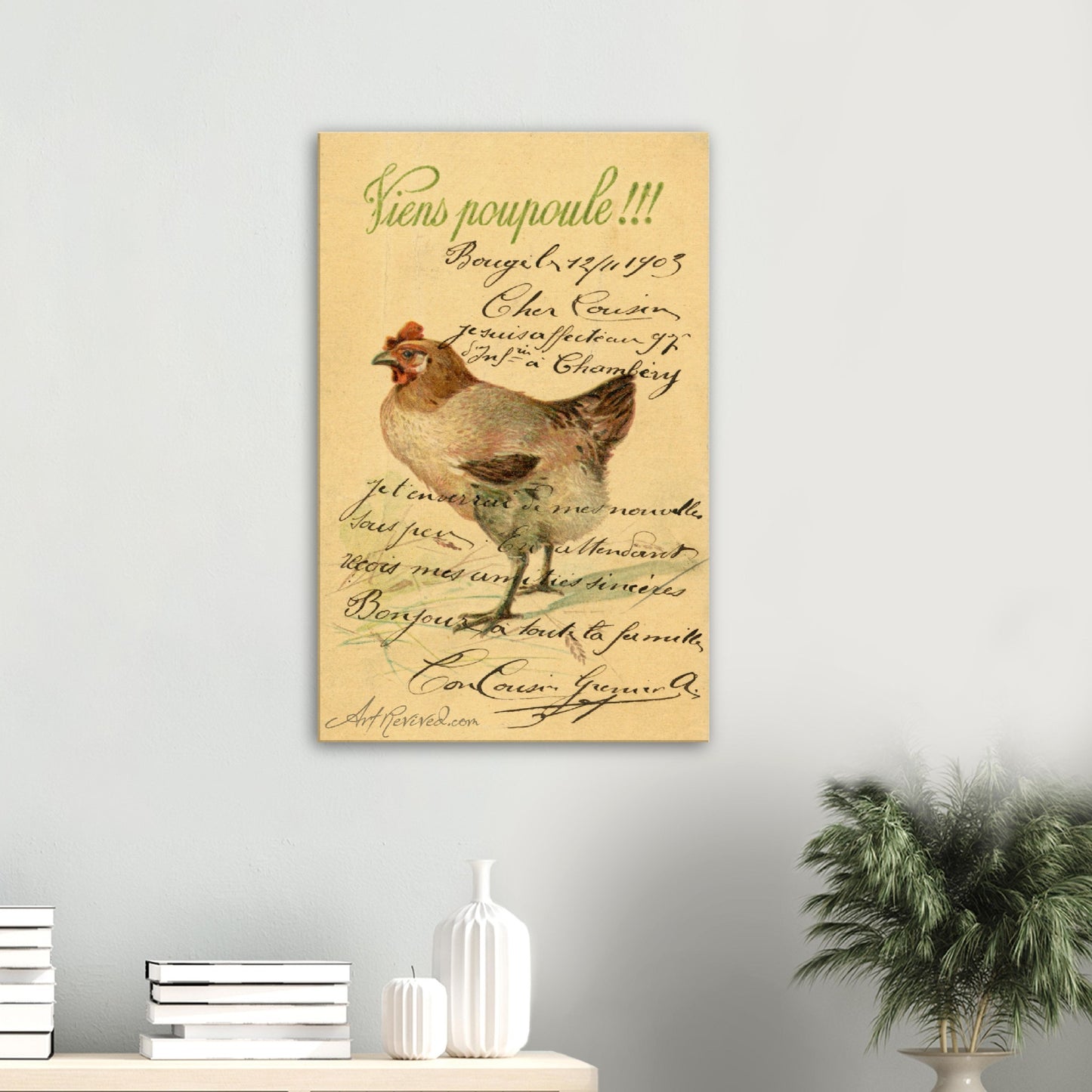 Vintage Wall Art Canvas - Hen Come Chick (11-12-1903)