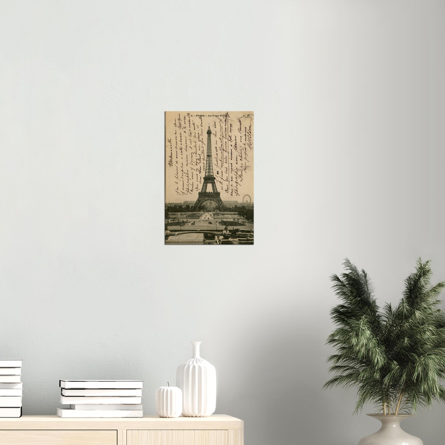 Vintage Eiffel Tower Wall Art Canvas: Roue in Background Ferris Wheel (08-03-1904)