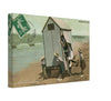 Vintage Wall Art Canvas - Berck Plage: Children Playing Hide and Seek (Mailed 08-18-1908)