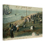 Vintage Wall Art Canvas - Trouville: The Beach at Swim Time (Mailed 05-07-1905)