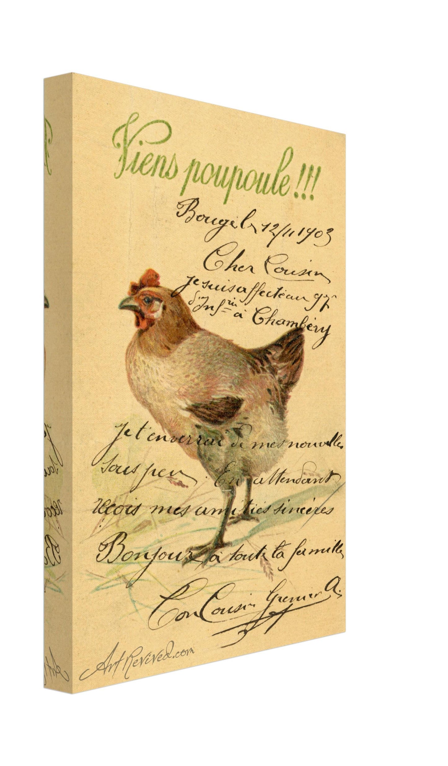 Vintage Wall Art Canvas - Hen Come Chick (11-12-1903)