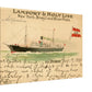 Vintage Wall Art Canvas - Lamport & Holt Line SS Byron (Mailed 11-19-1902)